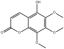 5-ヒドロキシ-6,7,8-トリメトキシクマリン 化学構造式