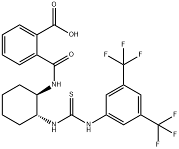 2-(((1R,2R)-2-(3-(3,5-双(三氟甲基)苯基)硫脲基)环己基)氨基甲酰基)苯甲酸, 1583256-91-0, 结构式