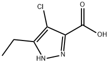 4-氯-5-乙基-1H-吡唑-3-羧酸, 158668-22-5, 结构式