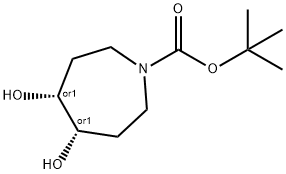 tert-butyl-cis-4,5-dihydroxy-1l4-azepane-1-carboxylate 结构式