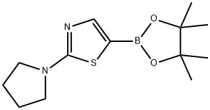 (2-(PYRROLIDIN-1-YL)THIAZOL-5-YL)BORONIC ACID PINACOL ESTER Structure