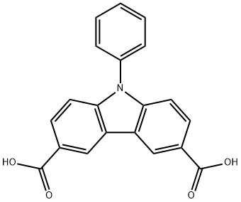 9-苯基咔唑-3,6-二羧酸 结构式
