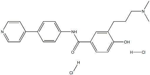 3-[3-(dimethylamino)propyl]-4-hydroxy-N-(4-pyridin-4-ylphenyl)benzamide:dihydrochloride Structure