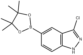 1H-Indazole, 3-chloro-5-(4,4,5,5-tetramethyl-1,3,2-dioxaborolan-2-yl)- 化学構造式