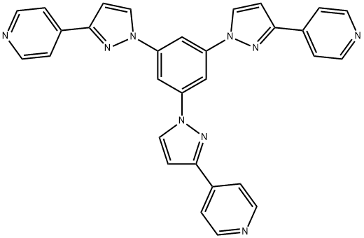 1,3,5-tris[3-(pyridin-4-yl)-1H-pyrazol-1-yl]benzene 化学構造式