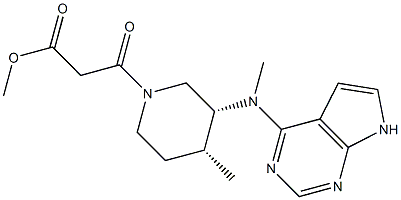 methyl3-((3R,4R)-4-methyl-3-(methyl(7H-pyrrolo[2,3-d]pyrimidin -4-yl)amino)piperidin-1-yl)-3-oxopropanoate Structure