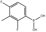 (2,4-二氟-3-甲基苯基)硼酸, 1619980-13-0, 结构式