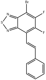 2,1,3-Benzothiadiazole, 4-bromo-5,6-difluoro-7-[(1E)-2-phenylethenyl]-,1623454-60-3,结构式