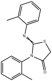 4-Thiazolidinone,3-(2-methylphenyl)-2-[(2-methylphenyl)imino]-,16240-00-9,结构式