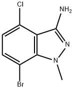 7-BROMO-4-CHLORO-1-METHYL-1H-INDAZOL-3-AMINE 化学構造式