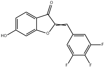 (2Z)-6-Hydroxy-2-(3,4,5-trifluorobenzylidene)-1-benzofuran-3(2H)-one Structure
