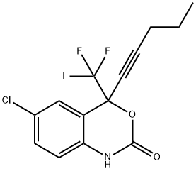 6-chloro-4-pent-1-ynyl-4-(trifluoromethyl)-1H-3,1-benzoxazin-2-one 化学構造式
