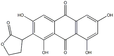 9,10-Anthracenedione,1,3,6,8-tetrahydroxy-2-(tetrahydro-2-oxo-3-furanyl)- Struktur