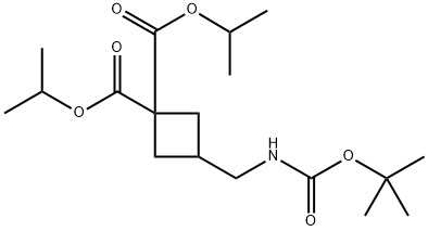 3-[(BOC-氨基)甲基]环丁烷-1,1-二甲酸二异丙酯, 1628783-89-0, 结构式