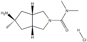 (3AR,5S,6AS)-5-AMINO-N,N,5-TRIMETHYLHEXAHYDROCYCLOPENTA[C]PYRROLE-2(1H)-CARBOXAMIDE HYDROCHLORIDE 结构式