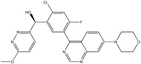 (S)-(2-chloro-4-fluoro-5-(7-morpholinoquinazolin-4-yl)phenyl)(6-methoxypyridazin-3-yl)methanol Structure