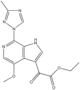 ethyl 2-(4-methoxy-7-(3-methyl-1H-1,2,4-triazol-1-yl)-1H-pyrrolo[2,3-c]pyridin-3-yl)-2-oxoacetate,1638338-55-2,结构式