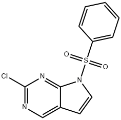 7-(benzenesulfonyl)-2-chloro-7H-pyrrolo[2,3-d]pyrimidine 结构式