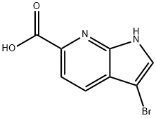 3-ブロモ-1H-ピロロ[2,3-B]ピリジン-6-カルボン酸 化学構造式