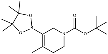 4-甲基-5-(4,4,5,5-四甲基-1,3,2-二氧硼杂环戊烷-2-基)-3,6-二氢吡啶-1(2H)-羧酸叔丁酯, 1643806-59-0, 结构式