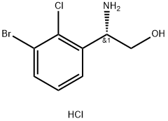 (S)-2-amino-2-(3-bromo-2-chlorophenyl)ethanol HYDROCHLORIDE Structure