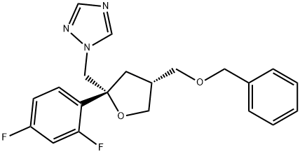 1-(((2R,4R)-4-((苄氧基)甲基)-2-(2,4-二氟苯基)四氢呋喃-2-基)甲基)-1H-1,2,4-三唑,165115-83-3,结构式