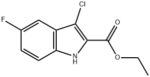 3-Chloro-5-fluoro-1H-indole-2-carboxylic acid ethyl ester Struktur