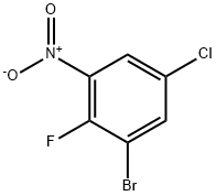 1-bromo-5-chloro-2-fluoro-3-nitrobenzene 结构式