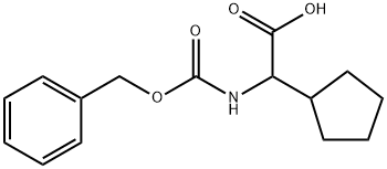 N-(ベンジルオキシカルボニル)-2-シクロペンチルグリシン 化学構造式