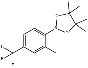 2-メチル-4-(トリフルオロメチル)フェニルボロン酸, ピナコールエステル 化学構造式
