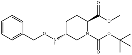 (2S,5R)-5-(BENZYLOXYAMINO)PIPERIDIN-1,2-DICARBOXYLIC ACID 1-TERT-BUTYL ESTER 2-METHYL ESTER, 1690348-12-9, 结构式