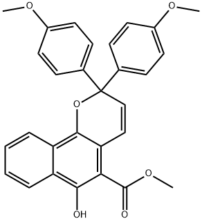 methyl 6-hydroxy-2,2-bis(4-methoxyphenyl)-2H-benzo[h]chromene-5-carboxylate,169682-11-5,结构式