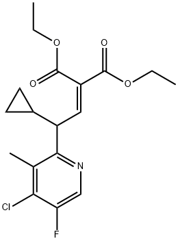 二乙基 2-(2-(4-氯-5-氟-3-甲基吡啶-2(1H)-亚基)-2-环丙基亚乙基)丙二酸酯 结构式