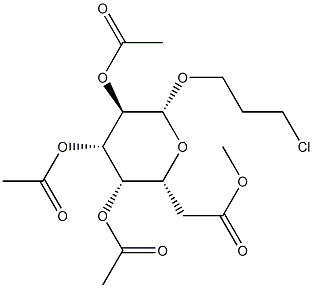 [(2R,3S,4S,5R,6R)-3,4,5-tris(acetyloxy)-6-(3-chloropropoxy)oxan-2-yl]methyl acetate 结构式