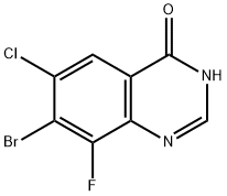 7-bromo-6-chloro-8-fluoroquinazolin-4-ol Struktur