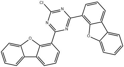 2-chloro-4,6-bis(4-dibenzofuranyl)-1,3,5-Triazine Struktur