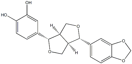 4-[(3S,3aR,6S,6aR)-6-(1,3-benzodioxol-5-yl)-1,3,3a,4,6,6a-hexahydrofuro[3,4-c]furan-3-yl]benzene-1,2-diol Structure