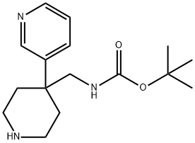TERT-ブチル [4-(ピリジン-3-イル)ピペリジン-4-イル]メチルカルバメート 化学構造式