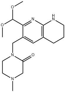1-[[2-（二甲氧基甲基）-5,6,7,8-四氢-1,8-二氮杂萘-3-基]甲基]-4-甲基-2-哌嗪酮, 1708975-38-5, 结构式
