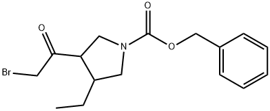 BENZYL 3-(2-BROMOACETYL)-4-ETHYLPYRROLIDINE-1-CARBOXYLATE 结构式