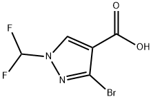 3-溴-1-(二氟甲基)-1H-吡唑-4-羧酸,1713589-83-3,结构式