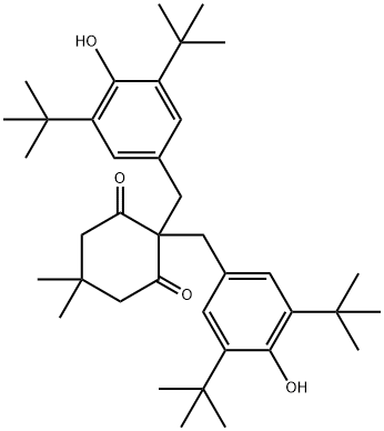 2,2-bis[(3,5-ditert-butyl-4-hydroxyphenyl)methyl]-5,5-dimethylcyclohexane-1,3-dione Structure