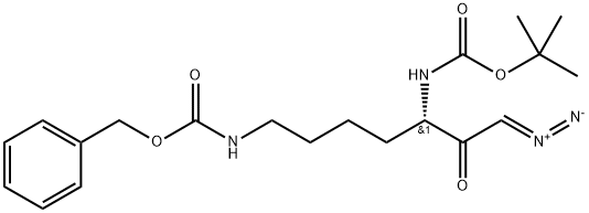 (S)-benzyl tert-butyl (7-diazo-6-oxoheptane-1,5-diyl)dicarbamate Struktur