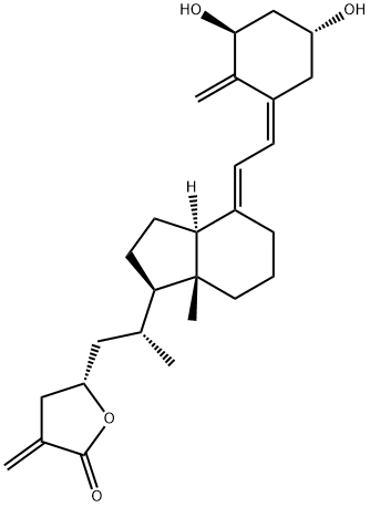 (5S)-5-[(2R)-2-[(1R,3aS,4E,7aR)-4-[(2Z)-2-[(3S,5R)-3,5-dihydroxy-2-methylidenecyclohexylidene]ethylidene]-7a-methyl-2,3,3a,5,6,7-hexahydro-1H-inden-1-yl]propyl]-3-methylideneoxolan-2-one Structure