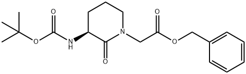 (S)-BENZYL 2-(3-((TERT-BUTOXYCARBONYL)AMINO)-2-OXOPIPERIDIN-1-YL)ACETATE Struktur