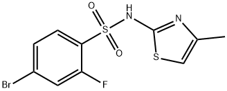 4-bromo-2-fluoro-N-(4-methylthiazol-2-yl)benzenesulfonamide Structure