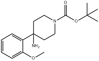 tert-Butyl 4-amino-4-(2-methoxyphenyl)piperidine-1-carboxylate Struktur