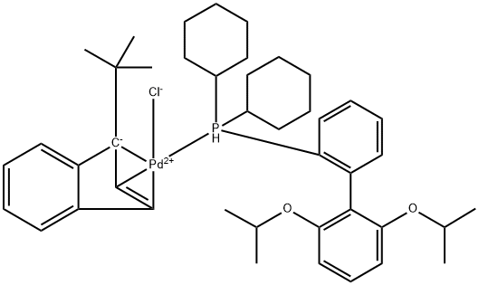 CHLORO(1-T-BUTYLINDENYL)[2-(DICYCLOHEXYLPHOSPHINO)-2',6'-DI-I-PROPOXY-1,1'-BIPHENYL]PALLADIUM(II),1779569-08-2,结构式
