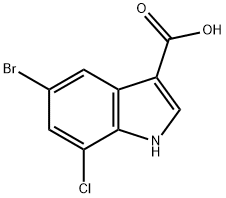 5-bromo-7-chloro-1H-indole-3-carboxylic acid,1780300-30-2,结构式