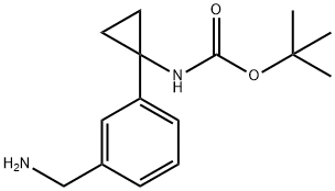 tert-butyl (1-(3-(aminomethyl)phenyl)cyclopropyl)carbamate Structure